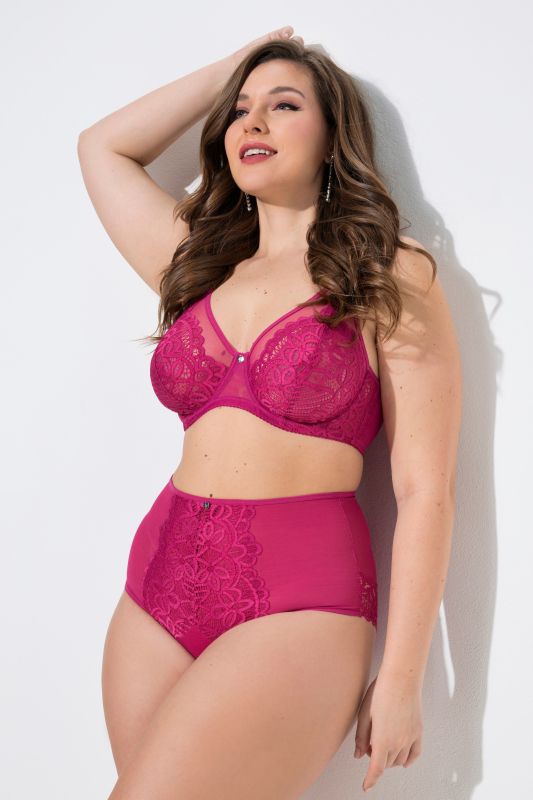 Бикини микрофибърни с дантела на цветя