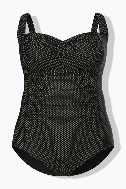 Бански с драперия и метален блясък