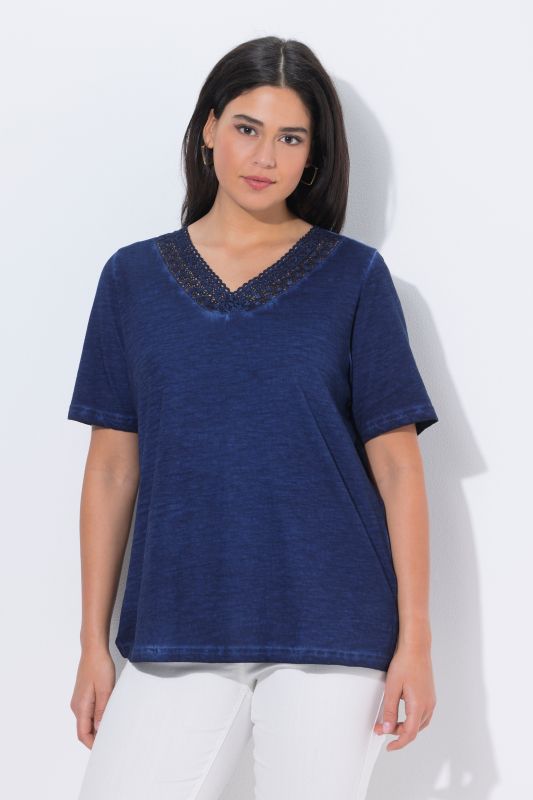 Short Sleeve Lace Trim Tee