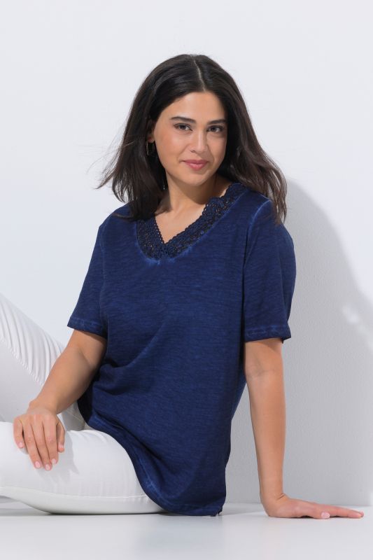 Short Sleeve Lace Trim Tee