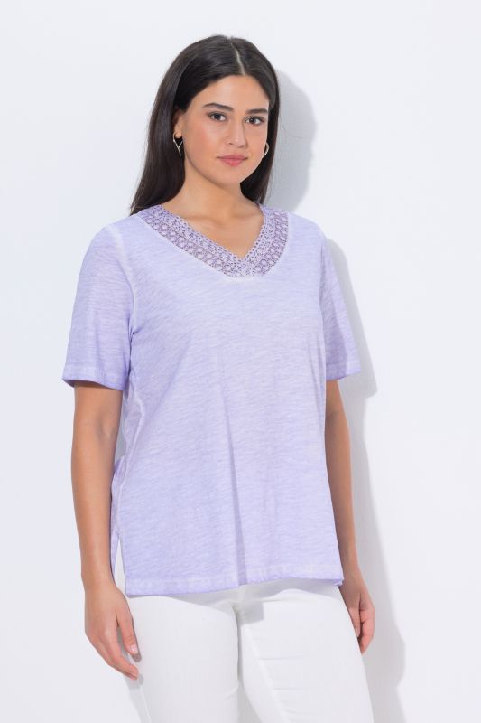 Short Sleeve Lace Trim Tee