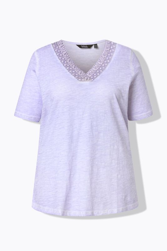 Short Sleeve Lace Trim Tee