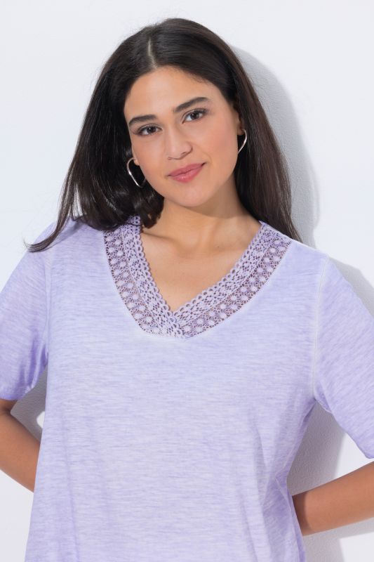 Short Sleeve Lace Trim Tee