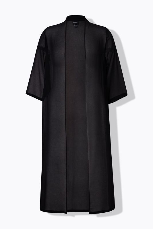 Longline Open Shape 3/4 Sleeve Chiffon Jacket