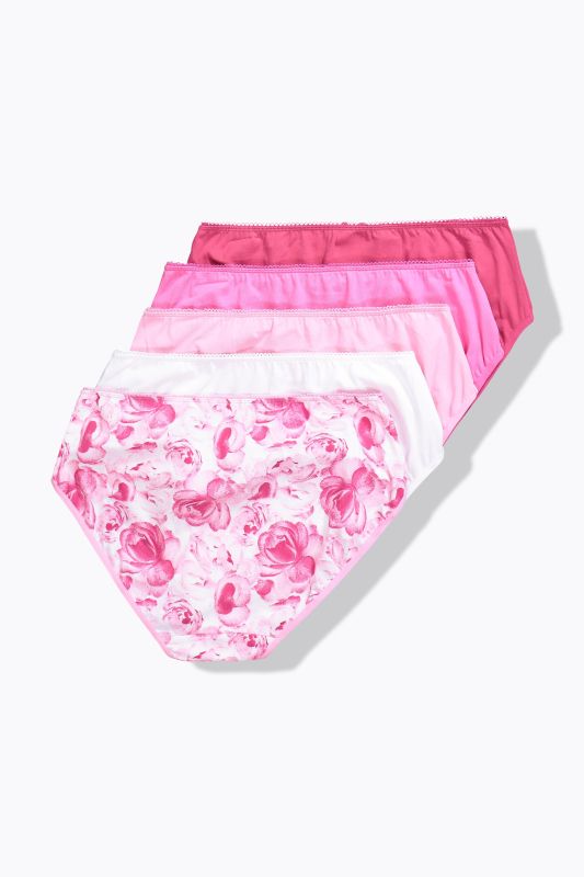 5 Pack of Midi Briefs- Porcelain Rose