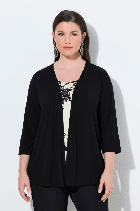 Layered Look 2-in-1 Flower Print Blouse