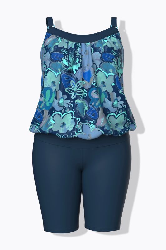 Oil Pastel Floral Tankini Set