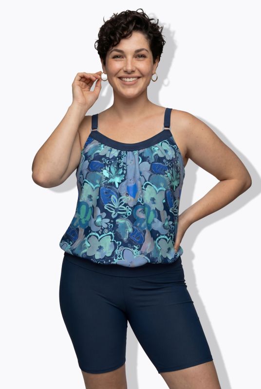 Oil Pastel Floral Tankini Set