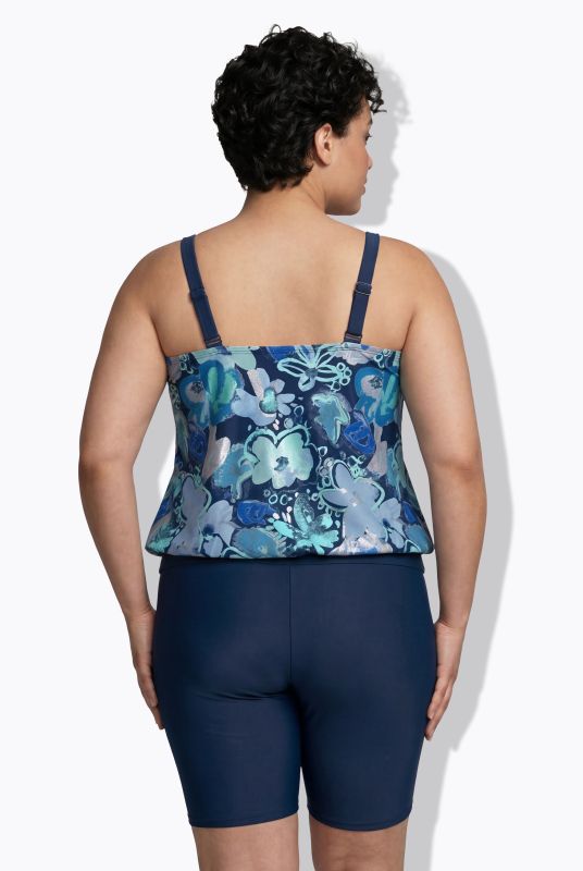 Oil Pastel Floral Tankini Set