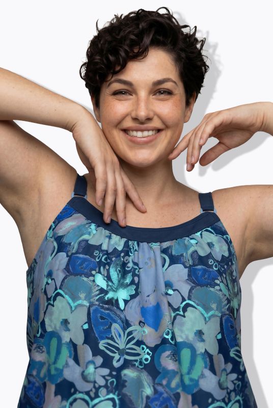 Oil Pastel Floral Tankini Set