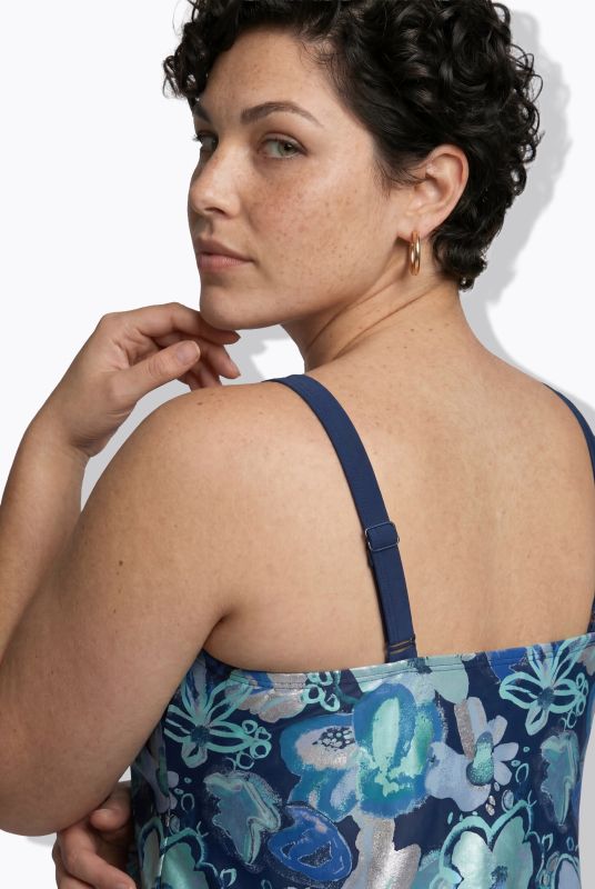 Oil Pastel Floral Tankini Set