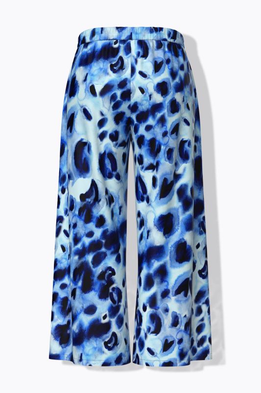 Electric Leopard Print Elastic Waist Palazzo Pants