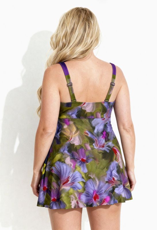 Painted Flower Swim Dress