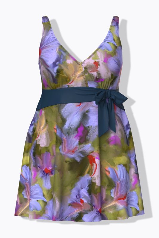 Painted Flower Swim Dress
