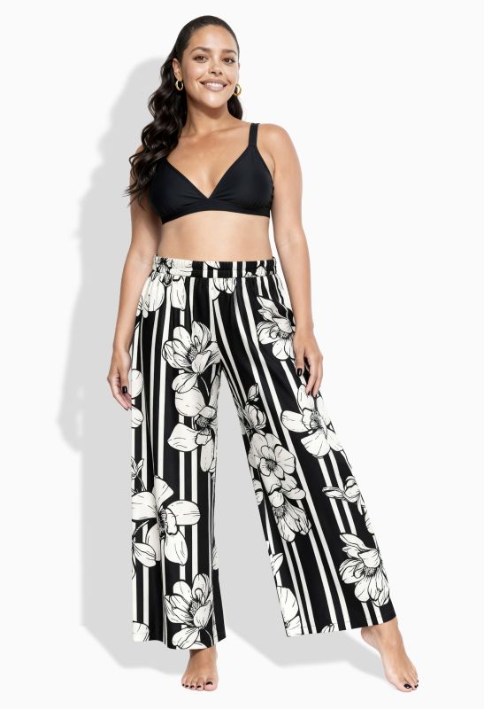 Magnolia Print Palazzo Pants