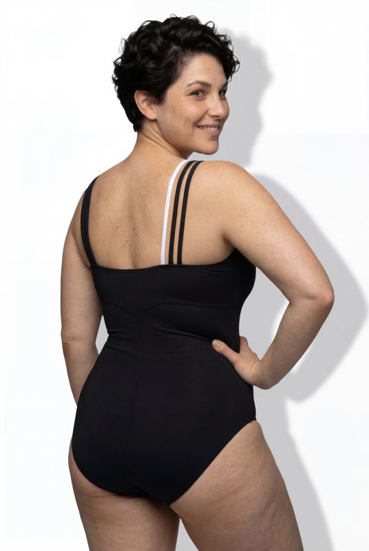 Flower Silhouette Split Strap Swimsuit