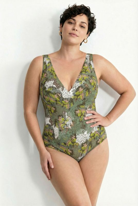 Abstract Print Shortie Swimsuit