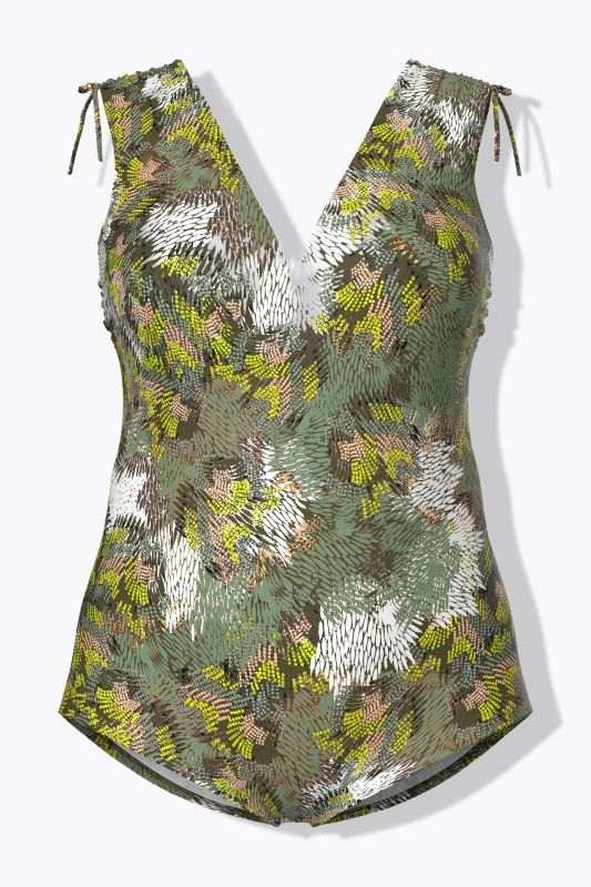 Abstract Print Shortie Swimsuit