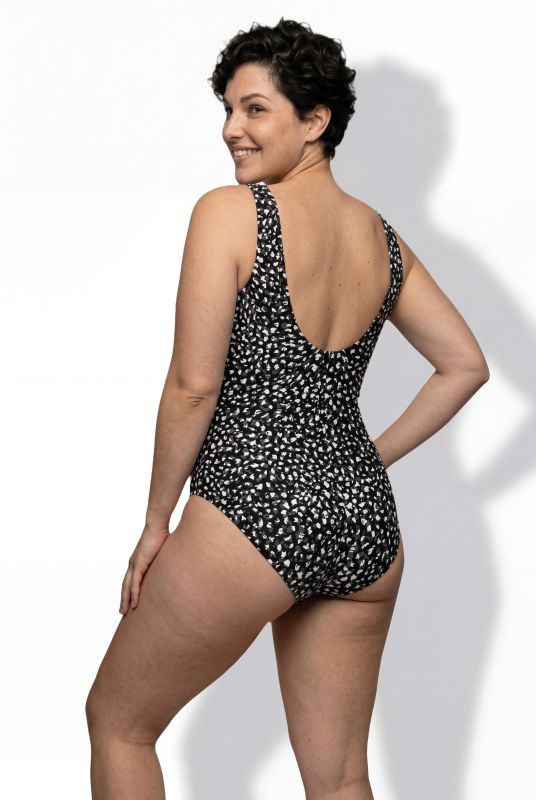 Monochromatic Flower Wrap Look Swimsuit