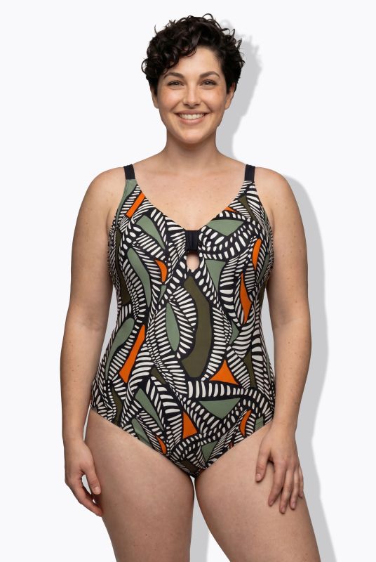 Geometric Print Swimsuit