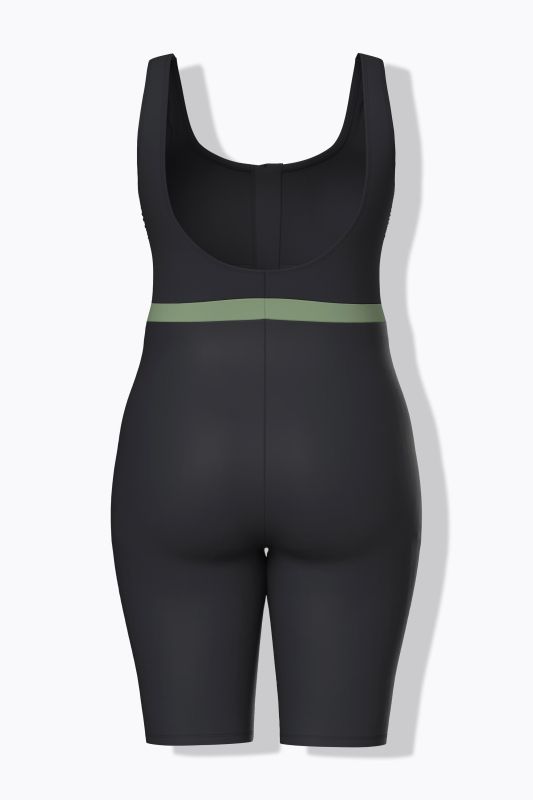 Jungle Print Zip-Front Unitard Swimsuit