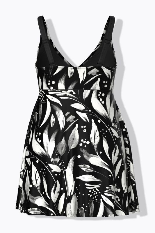 Flower Silhouette Swim Dress
