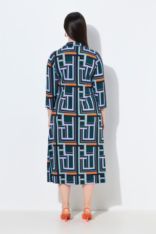 Geometric Print Slinky Dress