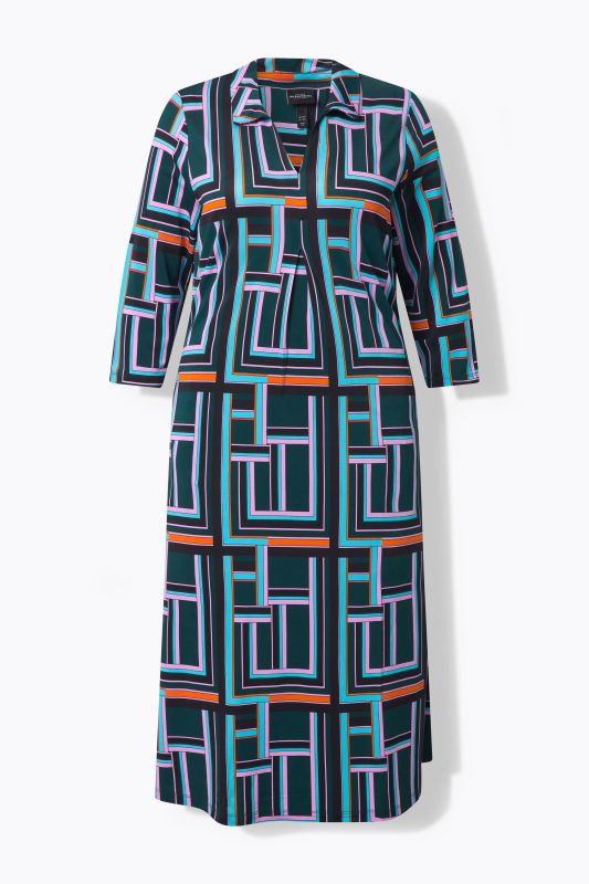 Geometric Print Slinky Dress
