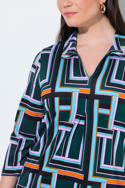 Geometric Print Slinky Dress