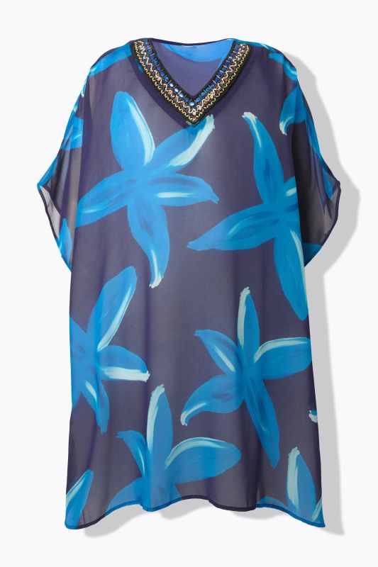 Sheer Floral Tunic Dress