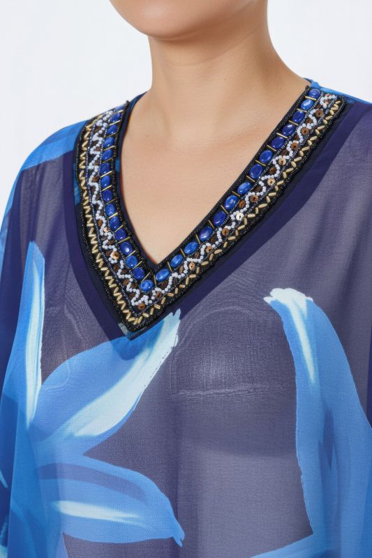 Sheer Floral Tunic Dress