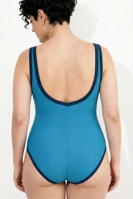 Tonal Shell Print Swimsuit