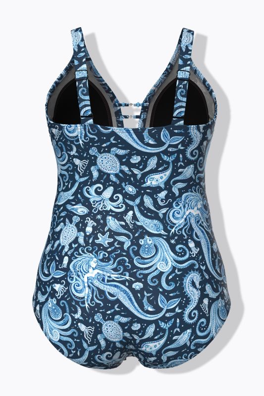 Midnight Ocean Print Swimsuit