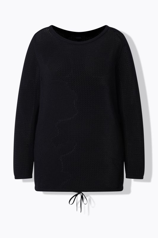 Пуловер с пайети и флорални мотиви