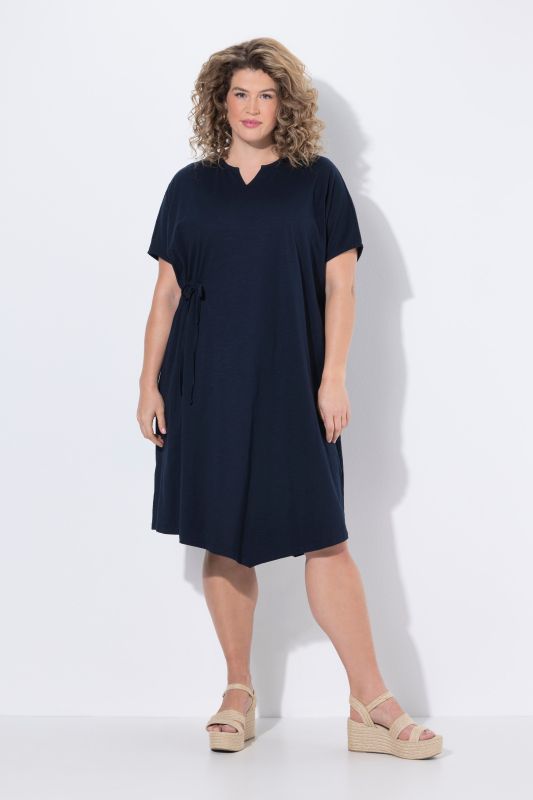 Рокля памучна с асиметрична драперия