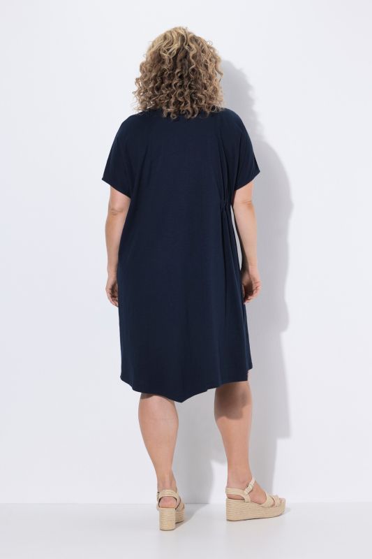 Рокля памучна с асиметрична драперия