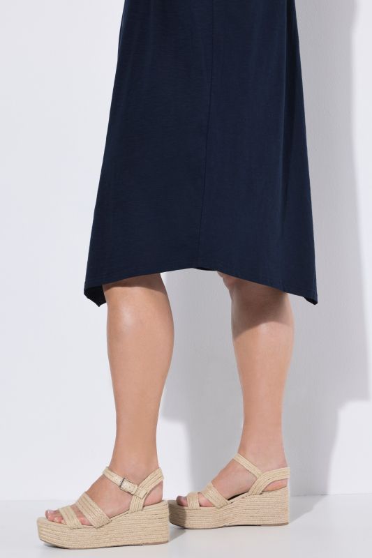 Рокля памучна с асиметрична драперия