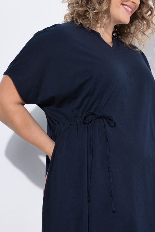 Рокля памучна с асиметрична драперия