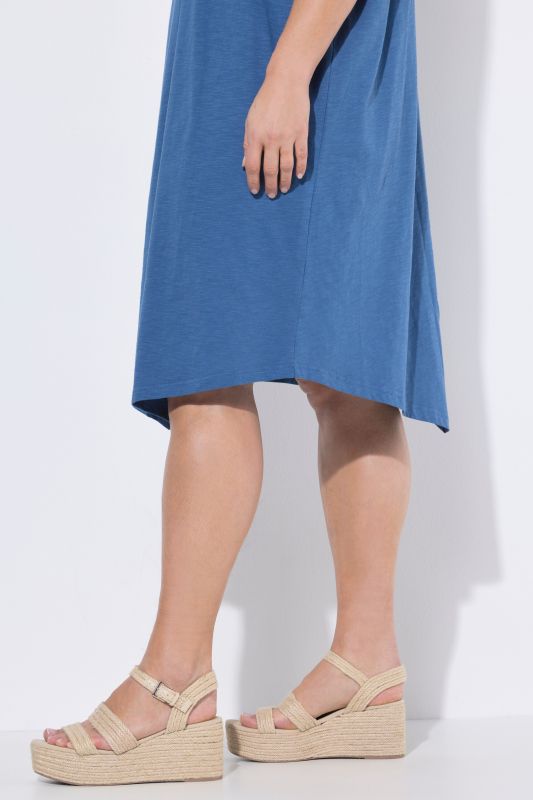 Рокля памучна с асиметрична драперия