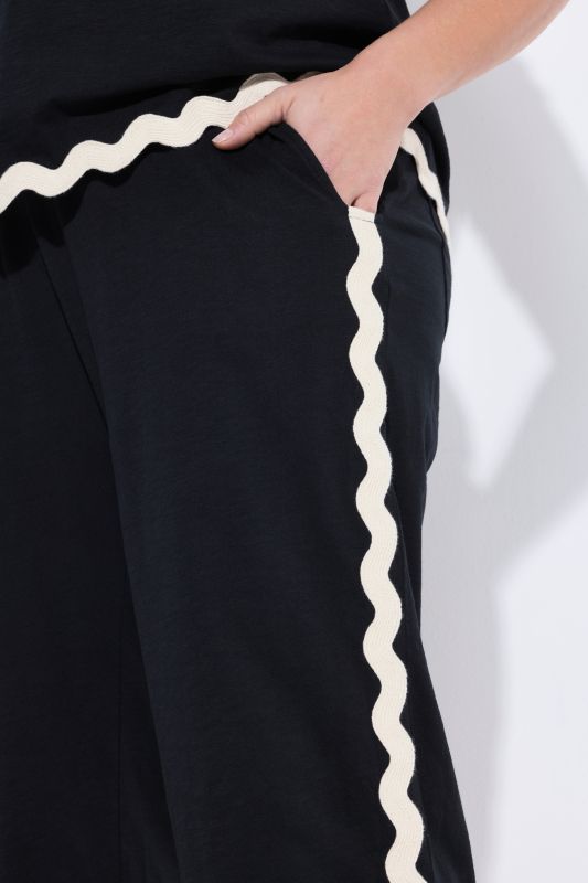 Eco Cotton Contrast Rickrack Trim Culottes