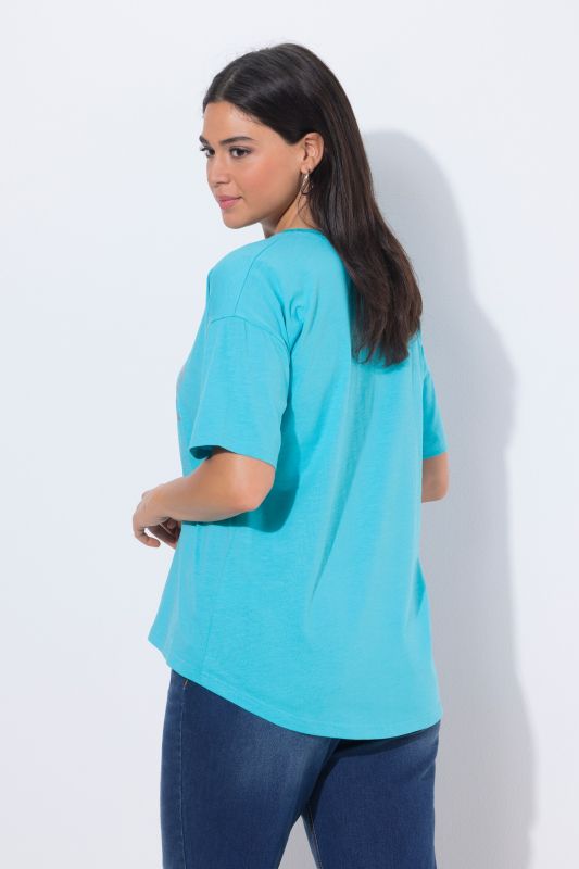 Тениска с метален флорален принт