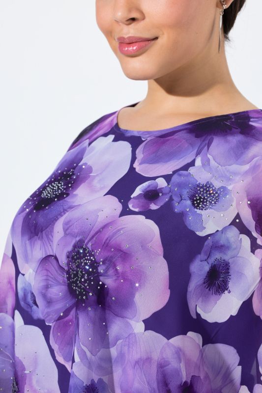 Блуза с шифон с флорален принт