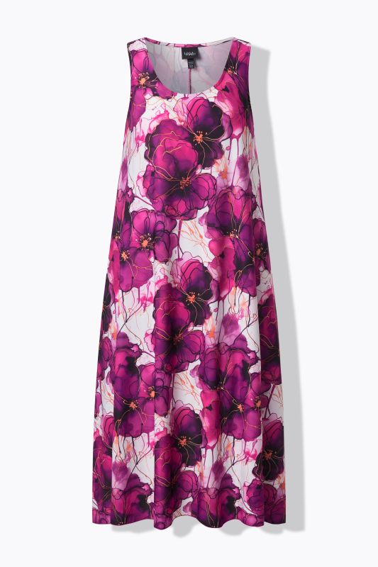 Рокля с акварелен флорален принт