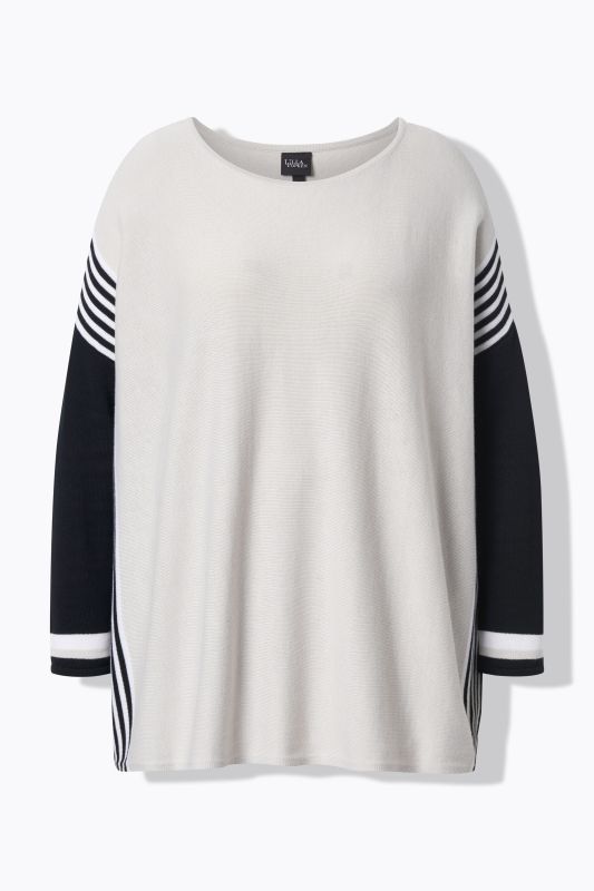 Пуловер с цветни блокови акценти