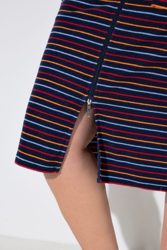 Striped Zip-Up Terry cloth Bathrobe