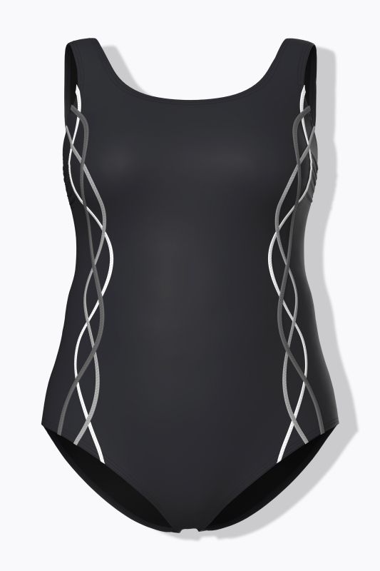 Braided Piping One Piece Swimsuit