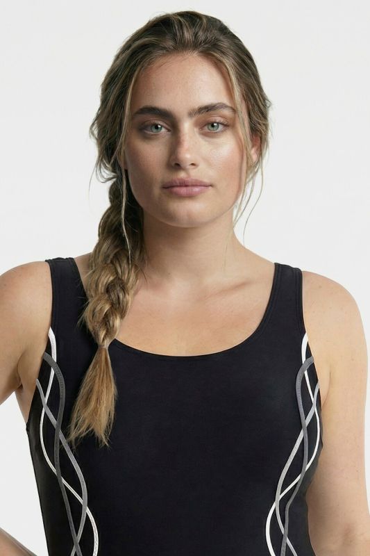 Braided Piping One Piece Swimsuit