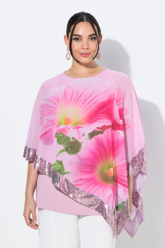 Блуза с шифон и пайети