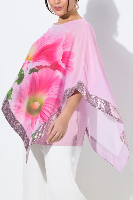 Блуза с шифон и пайети