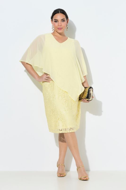 Рокля с шифон и дантела